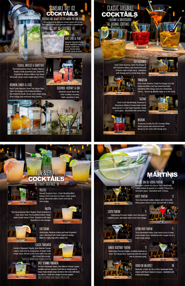 Elevation 3330 Drink Menu
