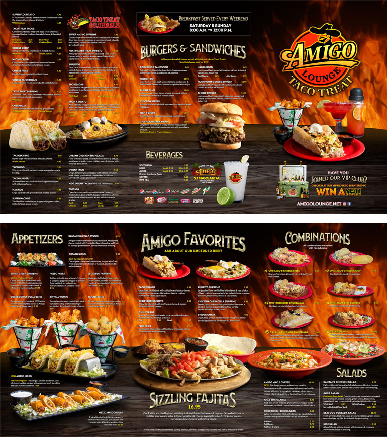 Amigo Lounge Menu
