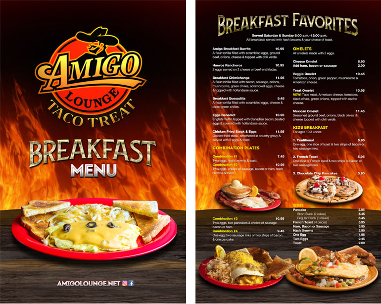 Amigo Lounge Breakfast Menu