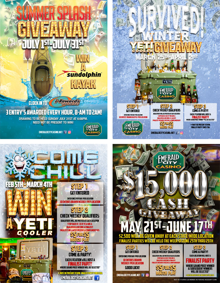 Emerald City Casino Giveaway Advertising