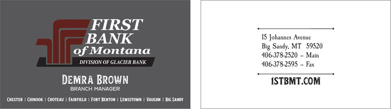First Bank of Montana Business Cards