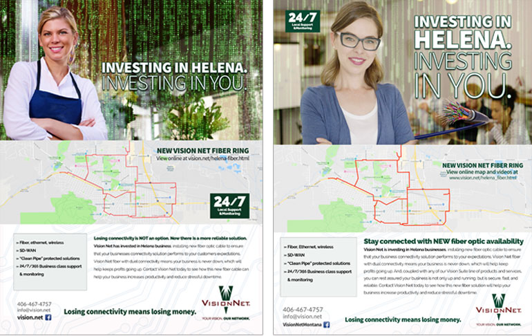 Vision Net Helena Fiber Print Ads